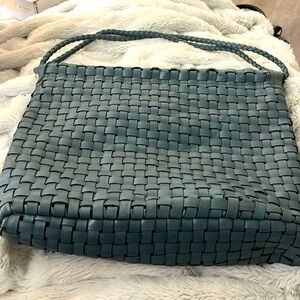 Nine West Teal Woven Shoulder Bag